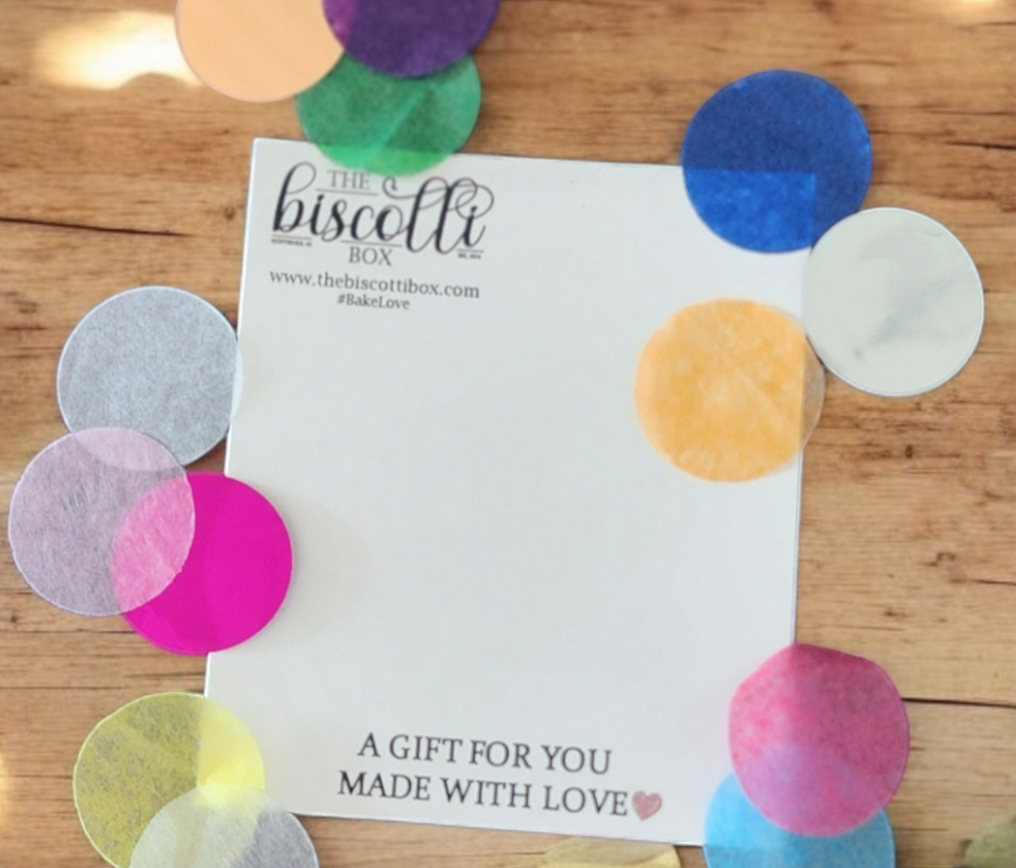 Handwritten Gift Message with Confetti